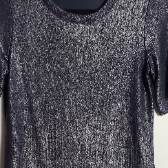 FORE Blue Shimmer Metallic Women's Short Sleeve Top Size Large - Picture 6 of 16